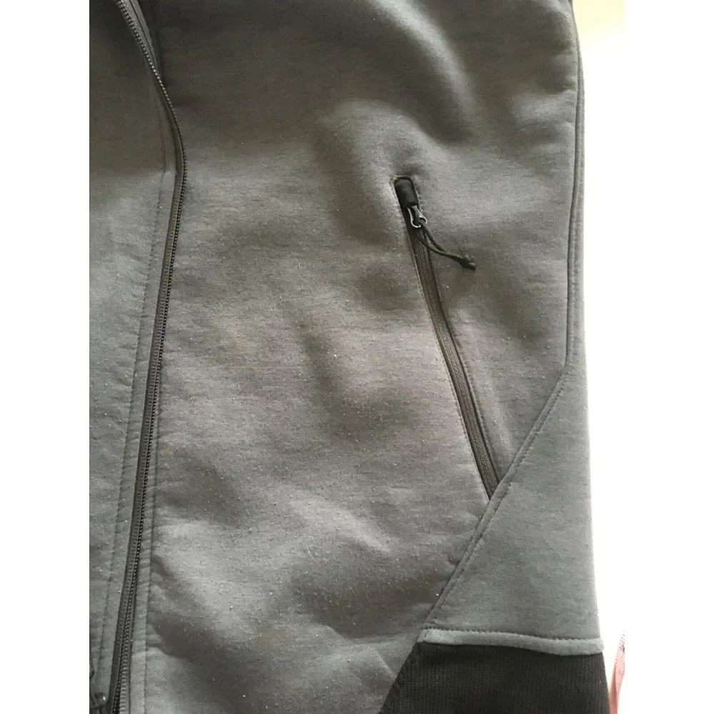 The North Face NF0A2TDC Thermal 3D Full Zip Hooded Jacket Mens Sz S Gray & Black